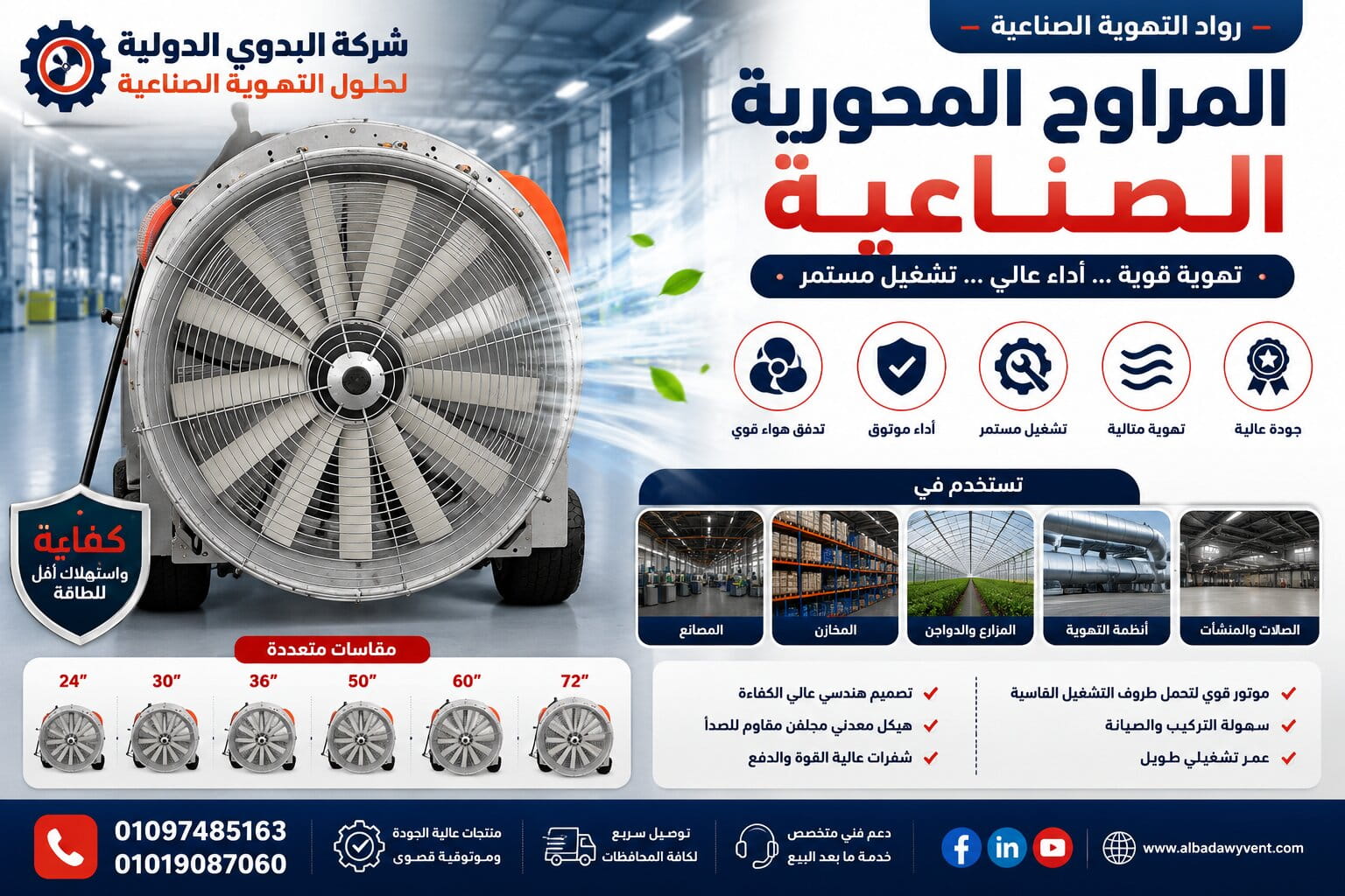 المراوح المحورية الصناعية